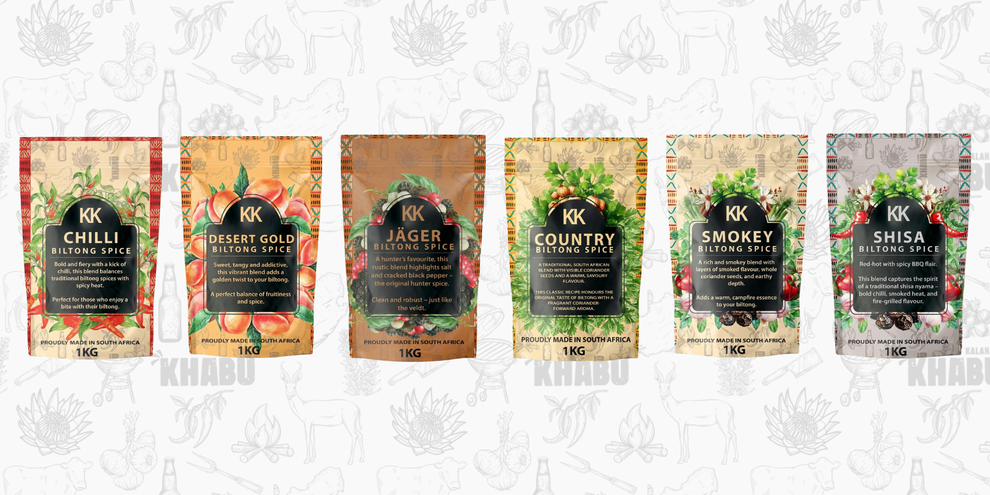 Kalahari Khabu commercial biltong spice range