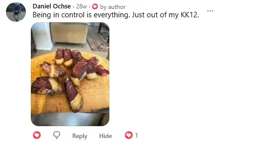 Facebook comment from a KK12 owner: Being in control is everything. Just out of my KK12