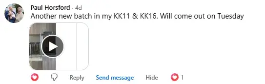 Facebook comment: Another new batch in my KK11 and KK16, will come out on Tuesday