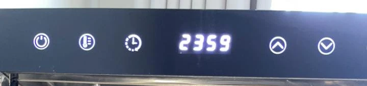 Digital controls on the KK11 Biltong Boss showing the 24 hour timer
